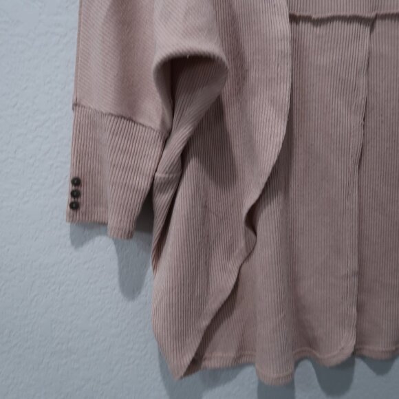 Simply Noelle Open Cardigan Womens Knit Sweater Baggy Relaxed Fit Pink L/XL - Picture 3 of 15
